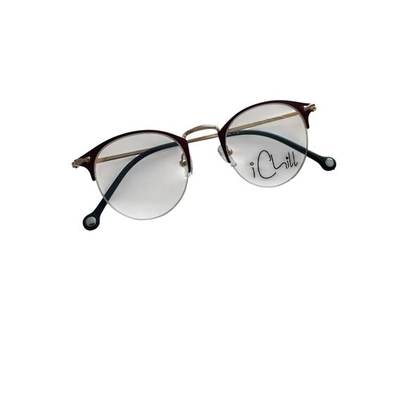 NWOT I Chiil red and gold half frame eye glasses